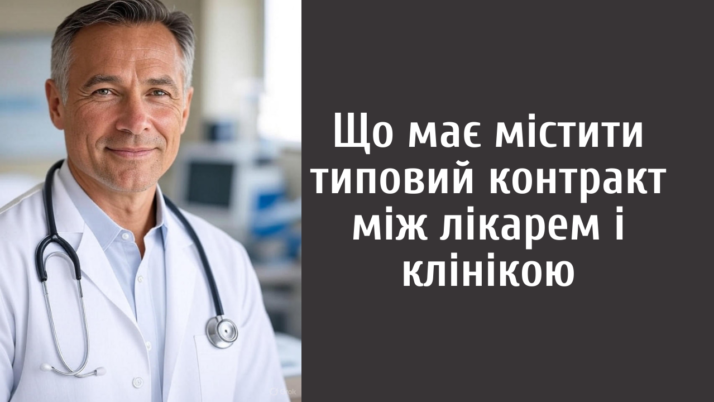 Що має містити типовий контракт між лікарем і клінікою
